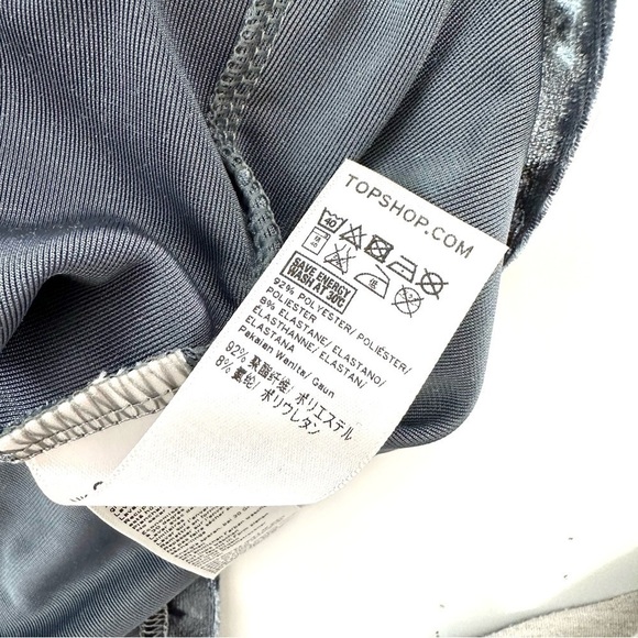 Topshop Women’s sz 4 Sexy Stretchy Black Crushed Velvet Mini Dress Sleeveless - Picture 10 of 13